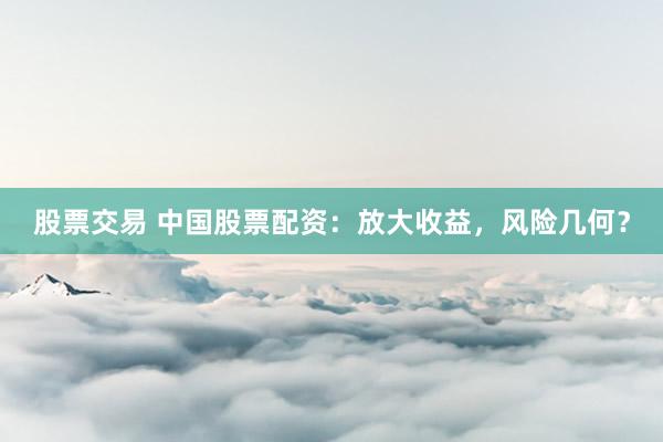 股票交易 中国股票配资：放大收益，风险几何？