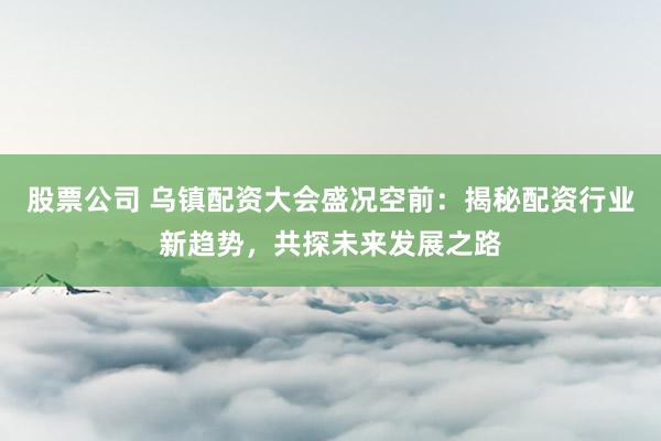 股票公司 乌镇配资大会盛况空前：揭秘配资行业新趋势，共探未来发展之路