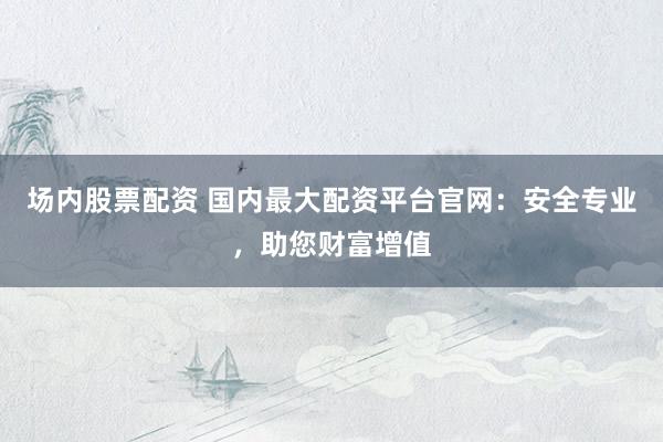 场内股票配资 国内最大配资平台官网：安全专业，助您财富增值