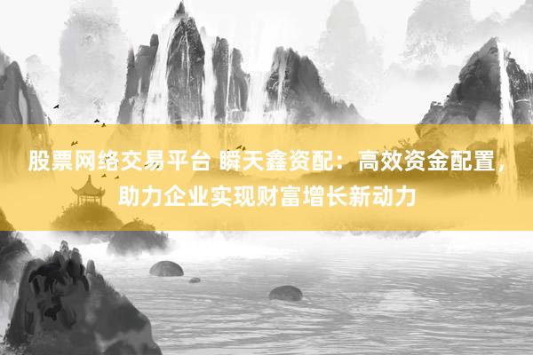股票网络交易平台 瞬天鑫资配：高效资金配置，助力企业实现财富增长新动力