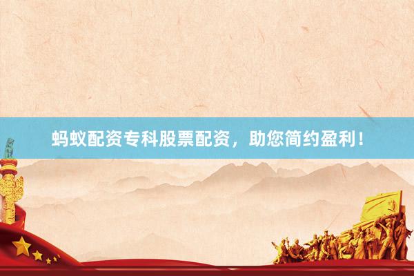蚂蚁配资专科股票配资，助您简约盈利！
