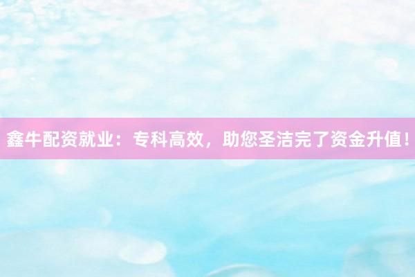 鑫牛配资就业：专科高效，助您圣洁完了资金升值！