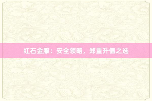红石金服：安全领略，郑重升值之选