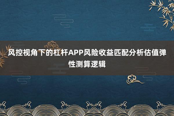 风控视角下的杠杆APP风险收益匹配分析估值弹性测算逻辑