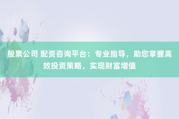 股票公司 配资咨询平台：专业指导，助您掌握高效投资策略，实现财富增值